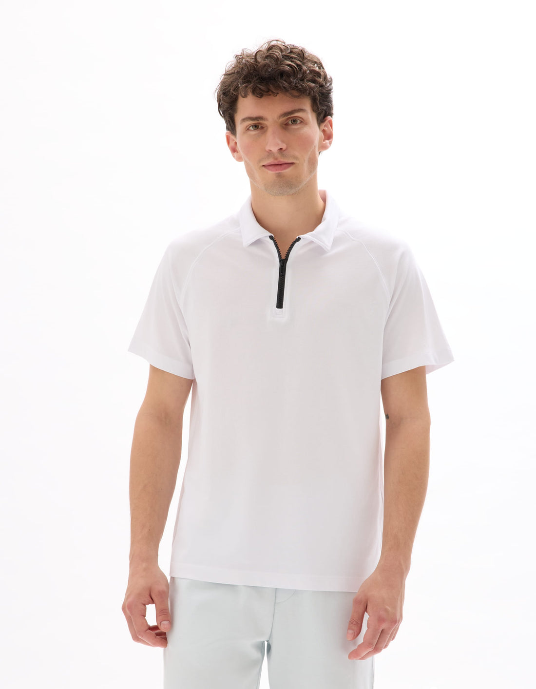 optical white Short sleeves Polo