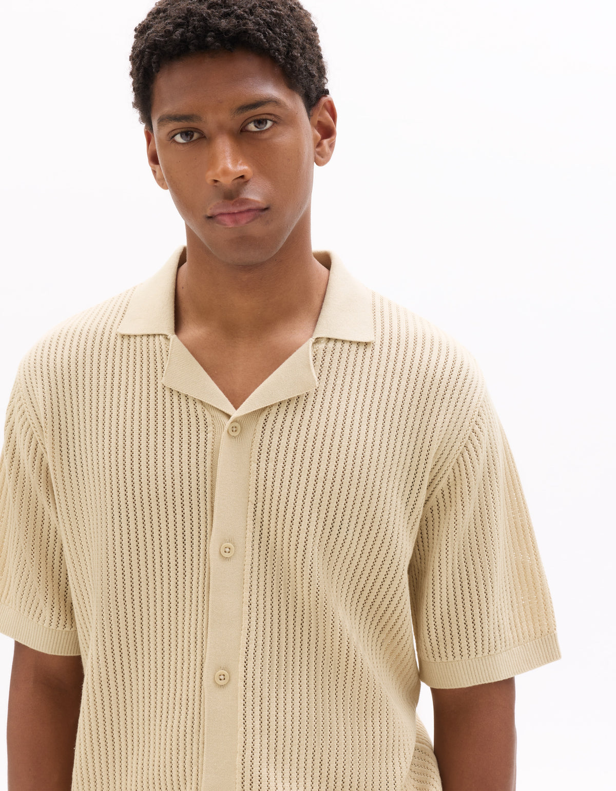 Celio Cotton Short-Sleeved Polo - Beige
