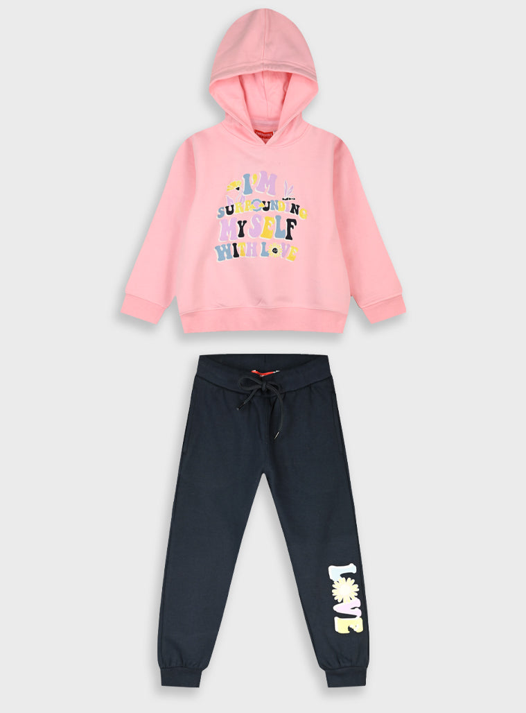 Cotton Girl Tracksuit - Navy