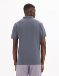 Grey Blue Short Sleeves Polo - Celio Lebanon