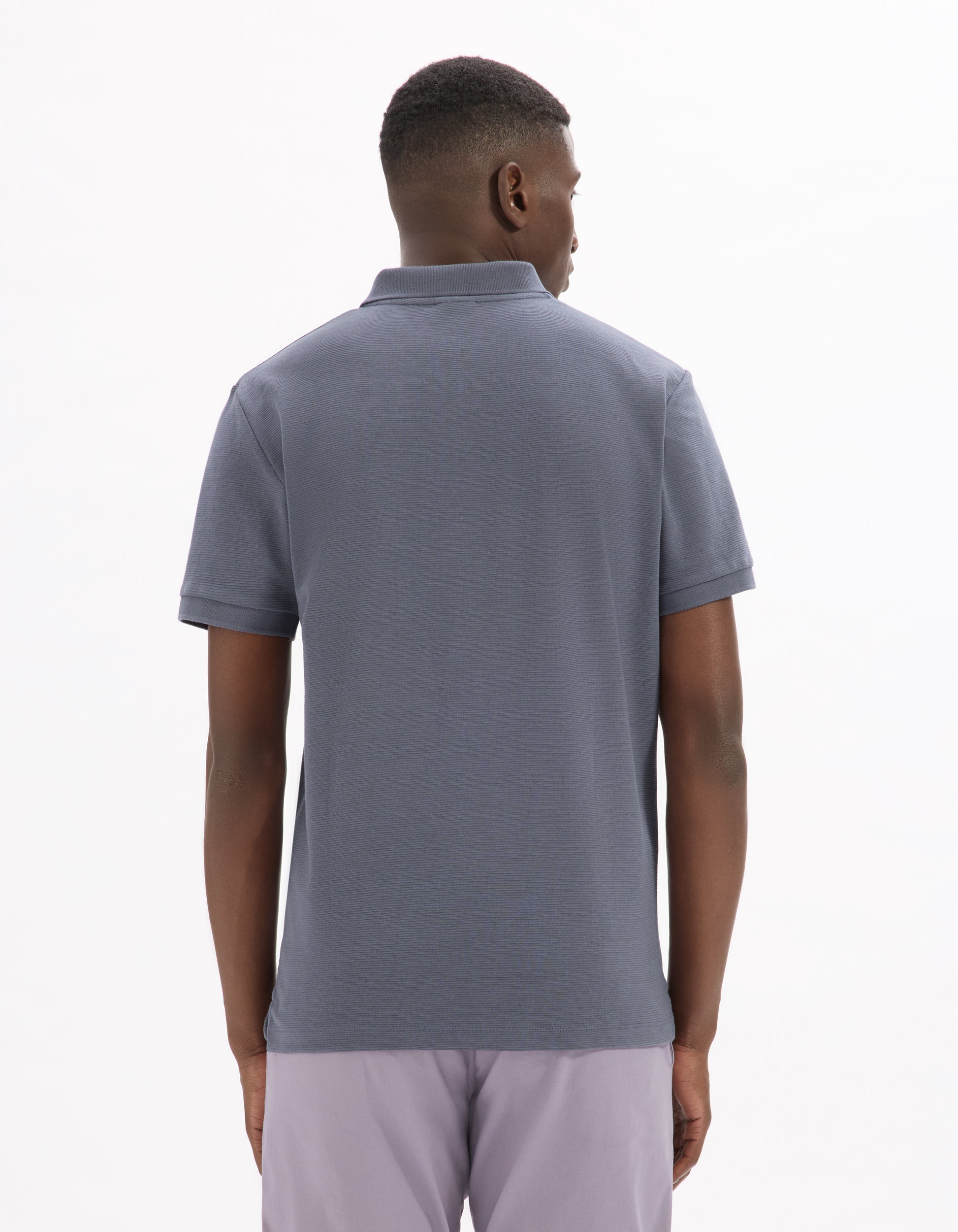 Grey Blue Short Sleeves Polo - Celio Lebanon