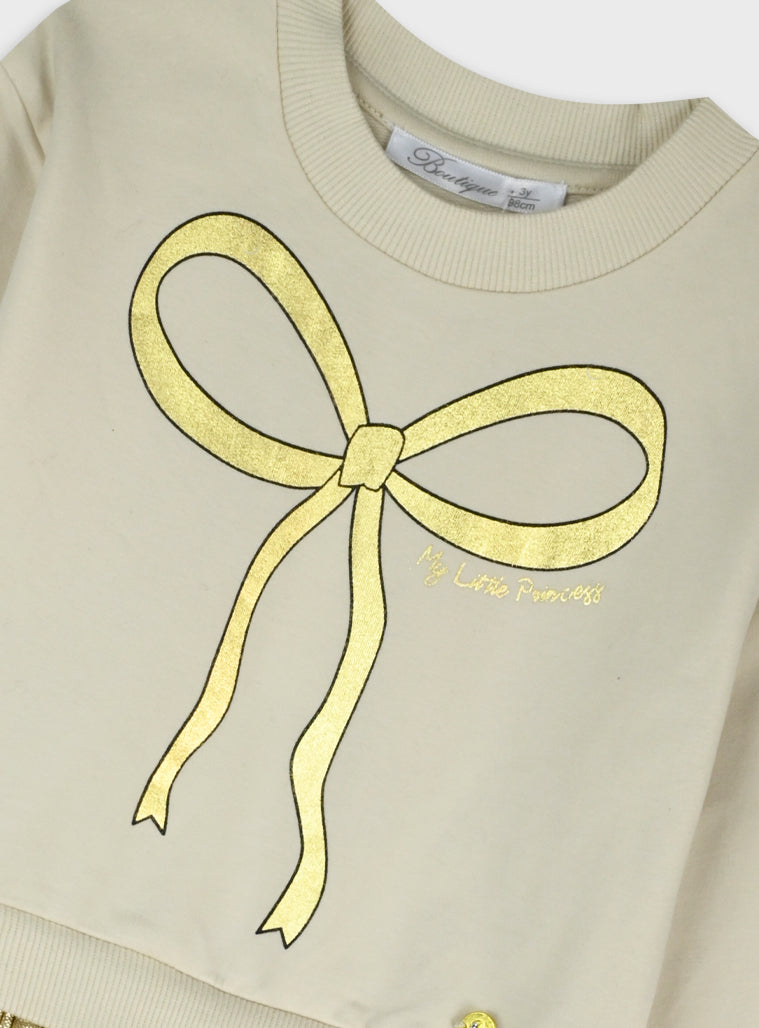 Cotton Girl Dress - Gold