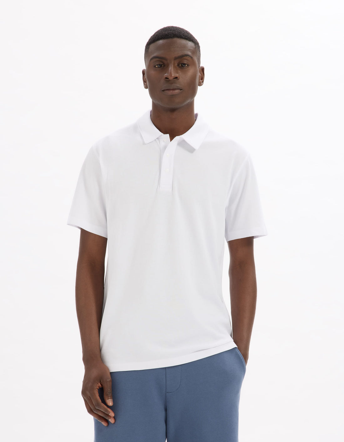 optical white Short sleeves Polo