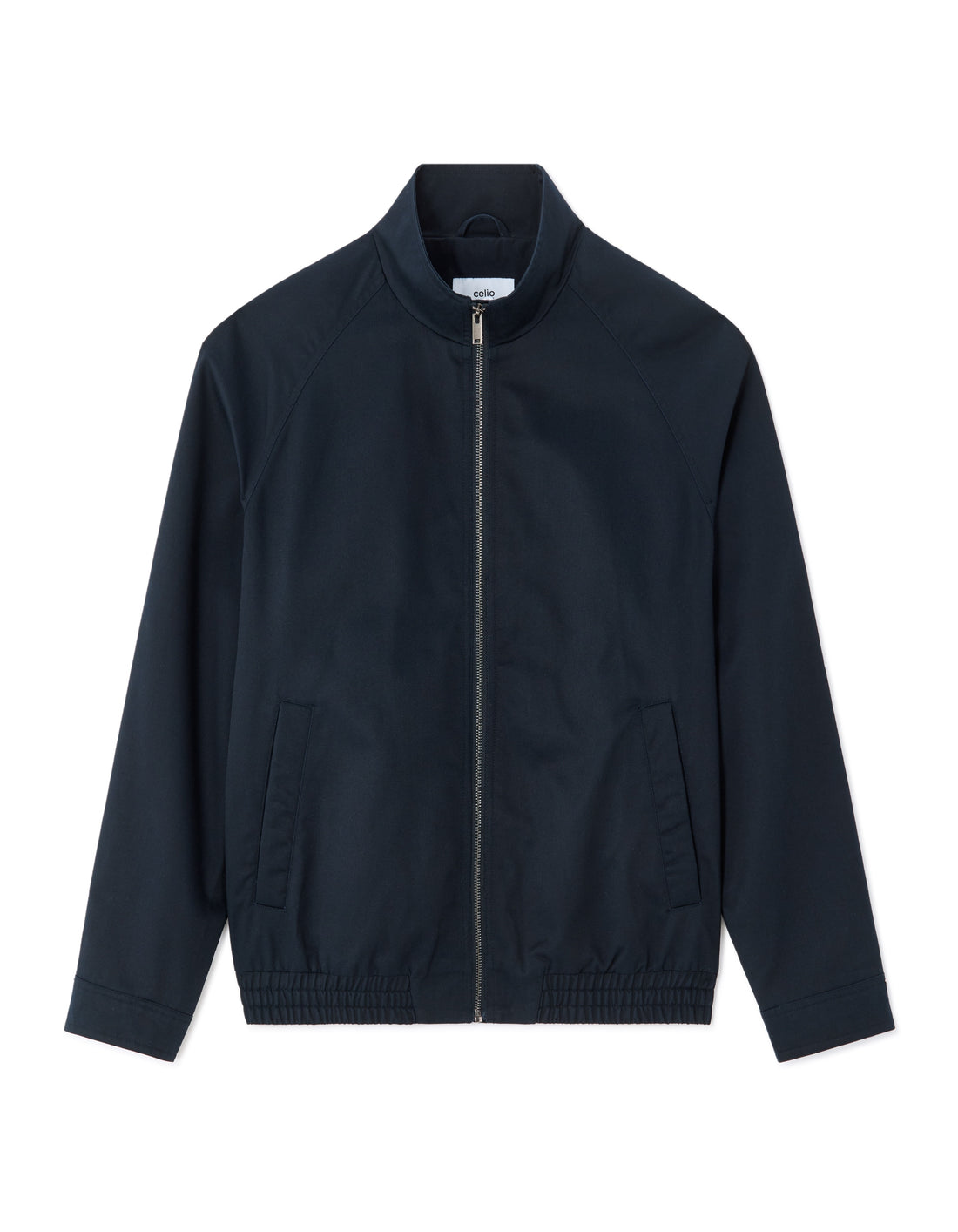 Celio Navy Blue Zip-Up Stand-Up Collar Jacket - Navy
