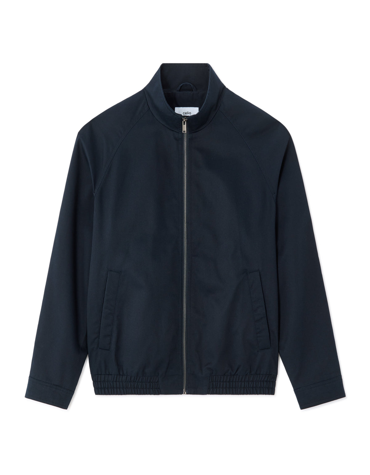 Celio Navy Blue Zip-Up Stand-Up Collar Jacket - Navy