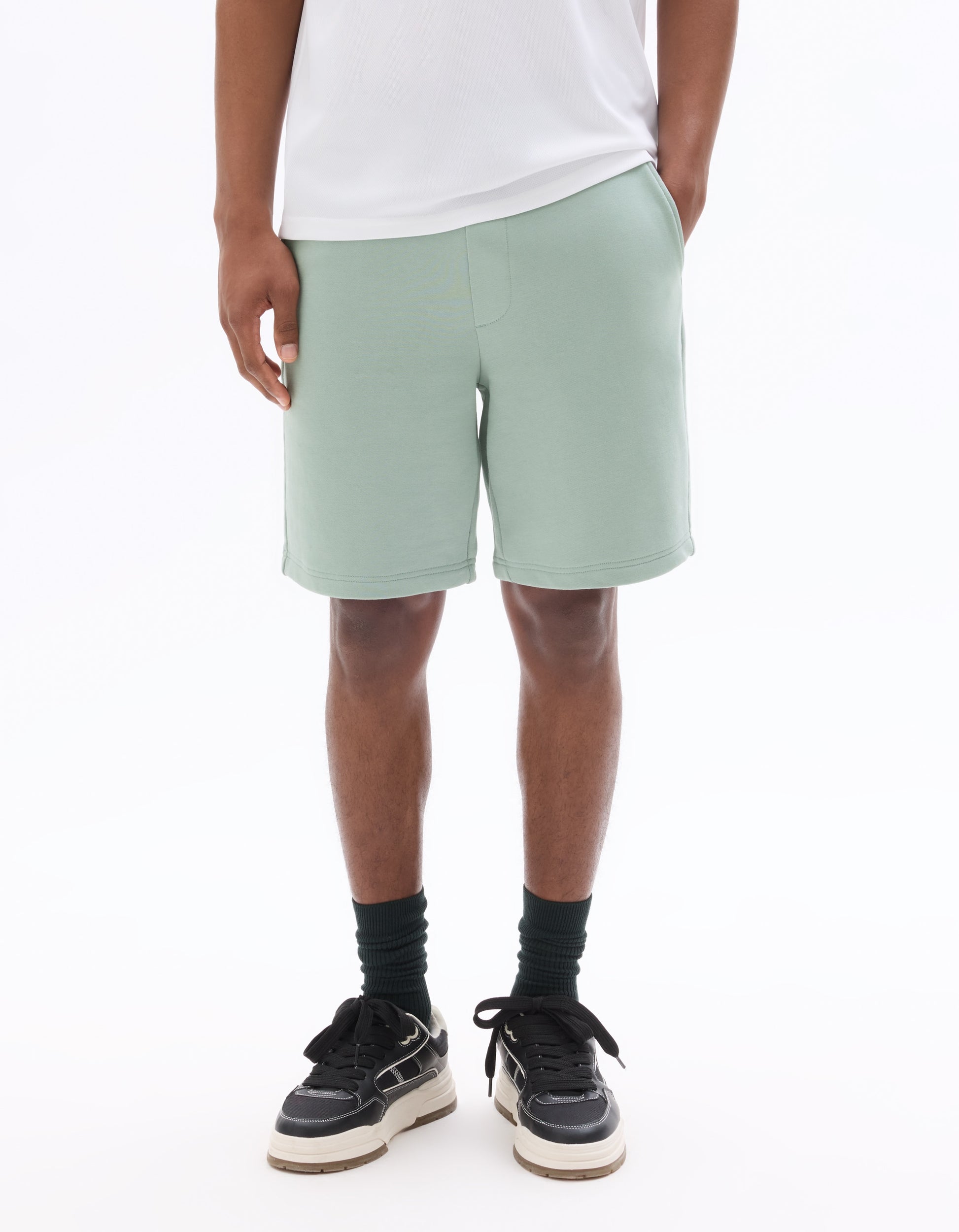 Celio Light Blue 100% Cotton Fleece Shorts - Blue