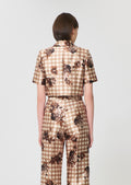 jacket in beige gingham print