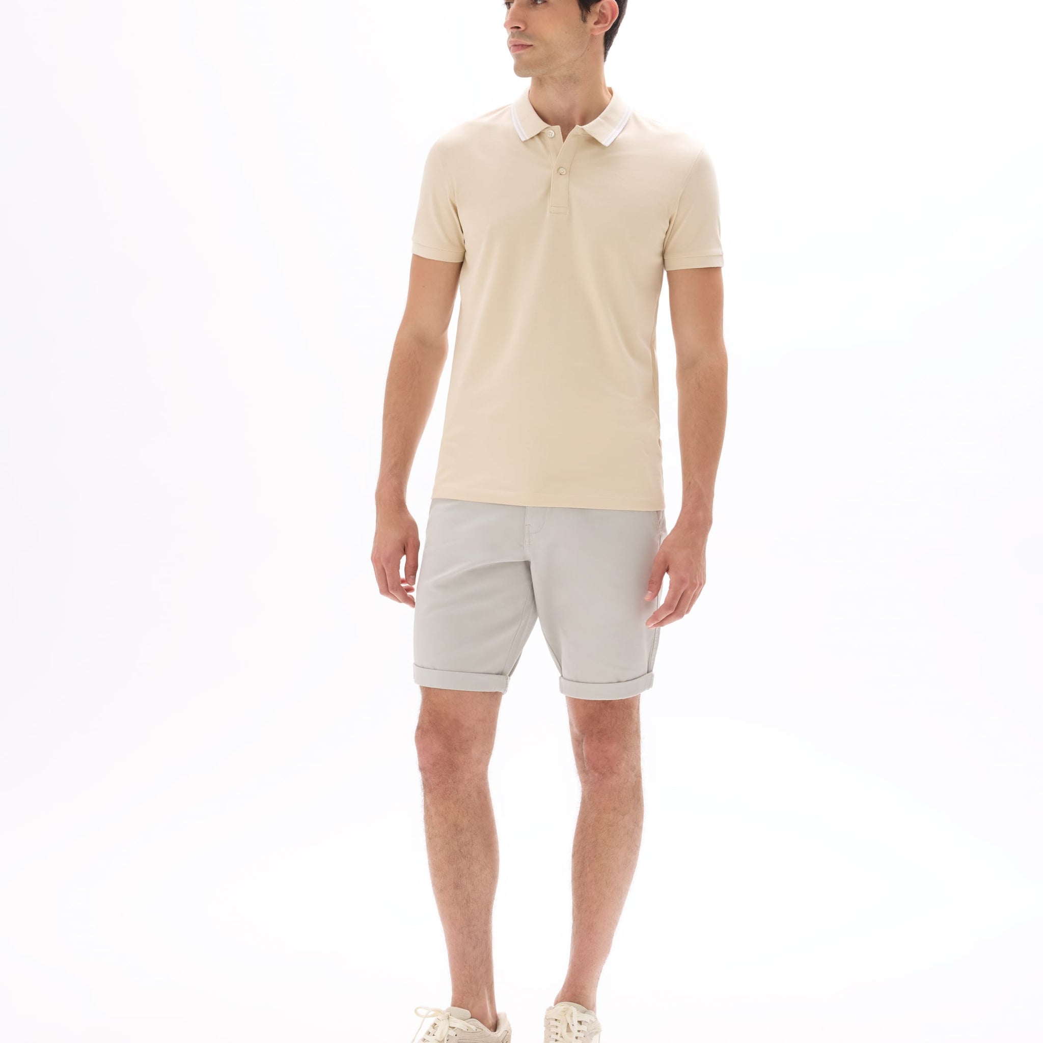 beige Short sleeves Polo