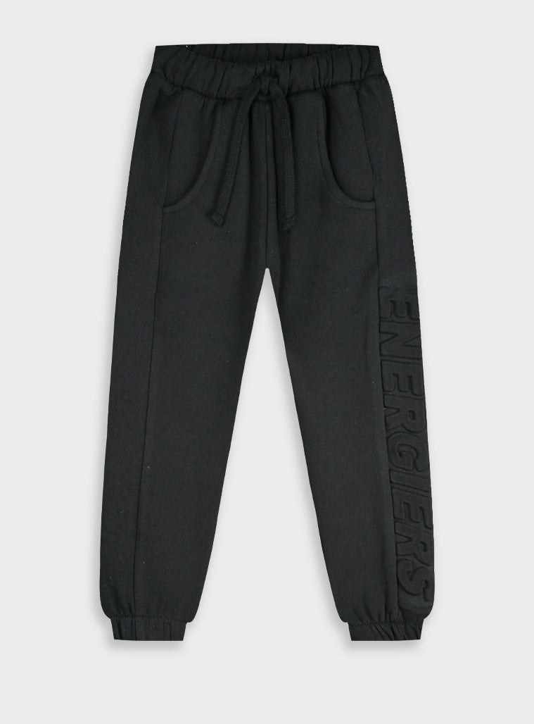 Cotton Blend Boy Trousers - Black