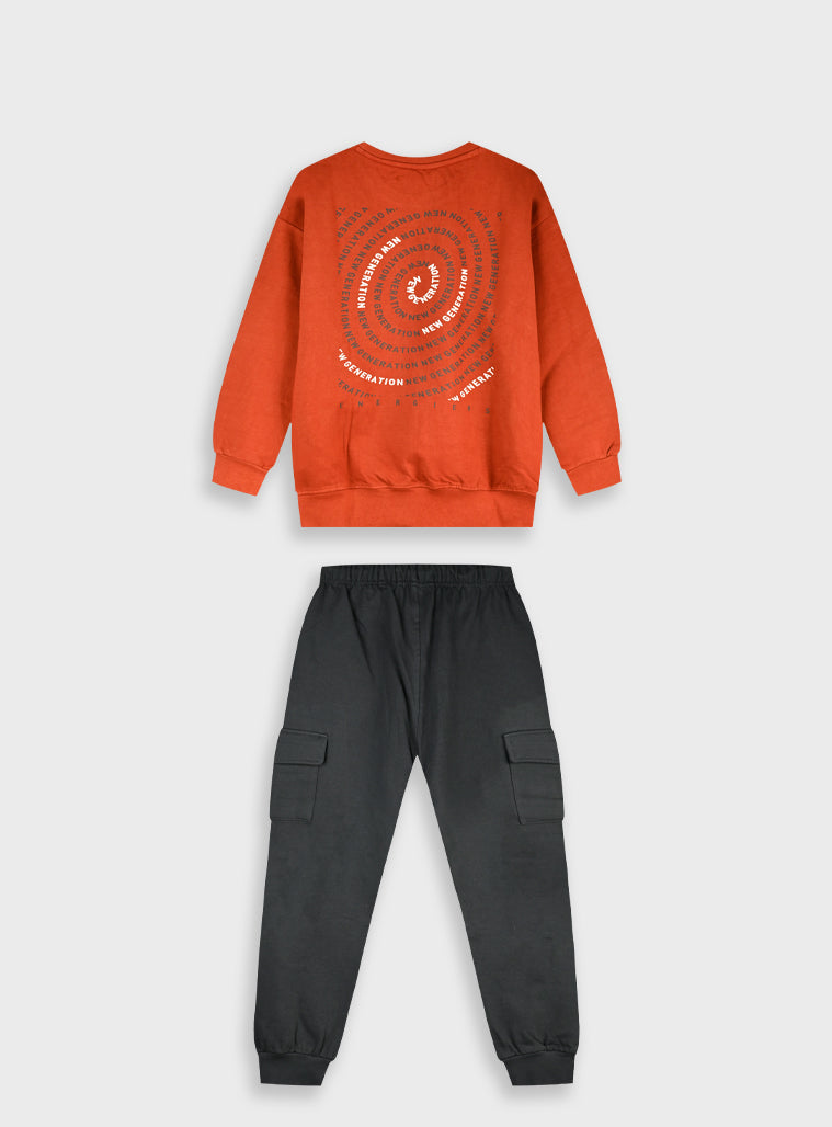 Cotton Boy Tracksuit - Anthracite