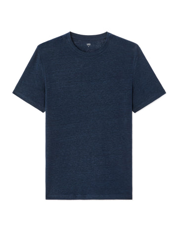 Celio Regular fit crew neck T-shirt 100% Linen - Navy