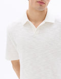 Regular Fit Cuban Collar Polo Shirt with Bouclé Effect Celio