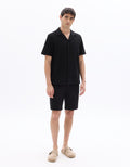 Celio Textured Regular Fit Short-Sleeved Shirt - Black