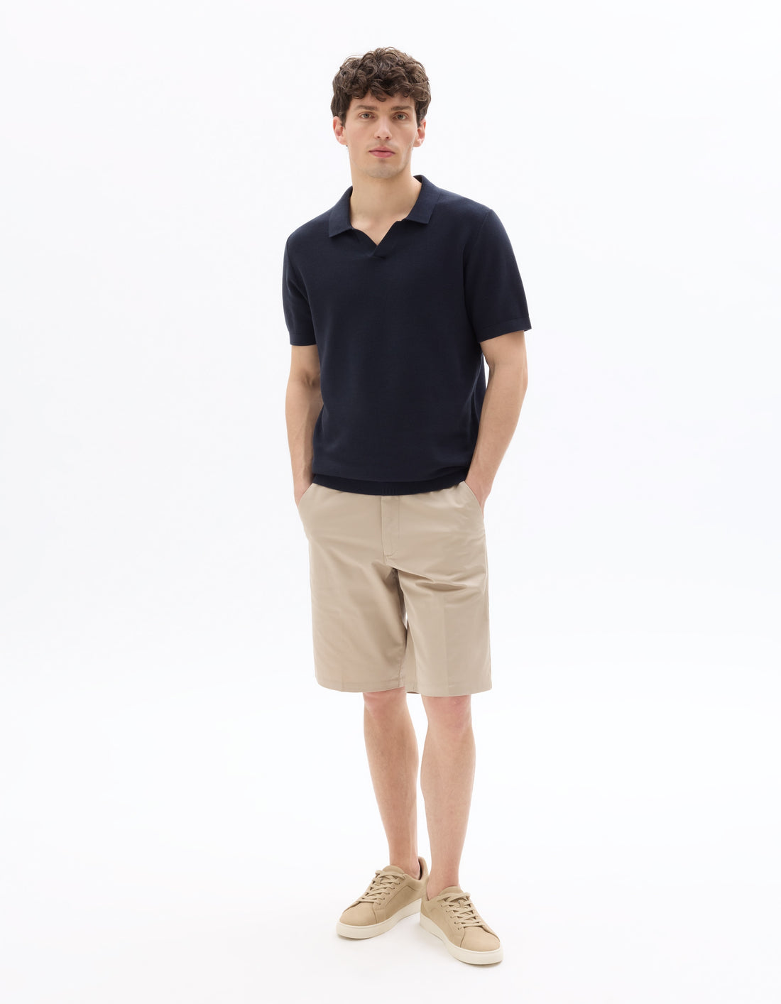 Celio Regular Fit Pique Polo, 100% Cotton Knit - Navy