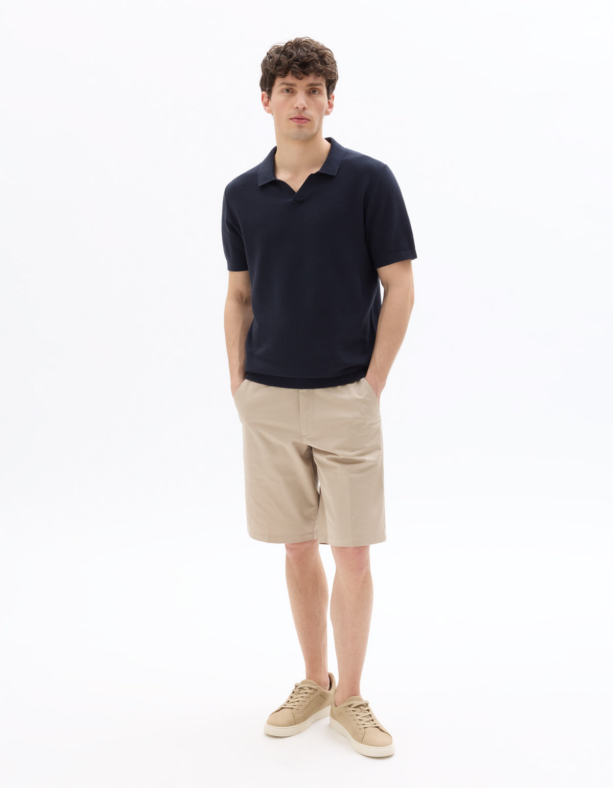 Celio Regular Fit Pique Polo, 100% Cotton Knit - Navy