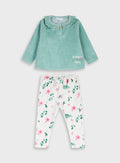  Multi Infant'S Set(Blouse,Leggins) For Girl