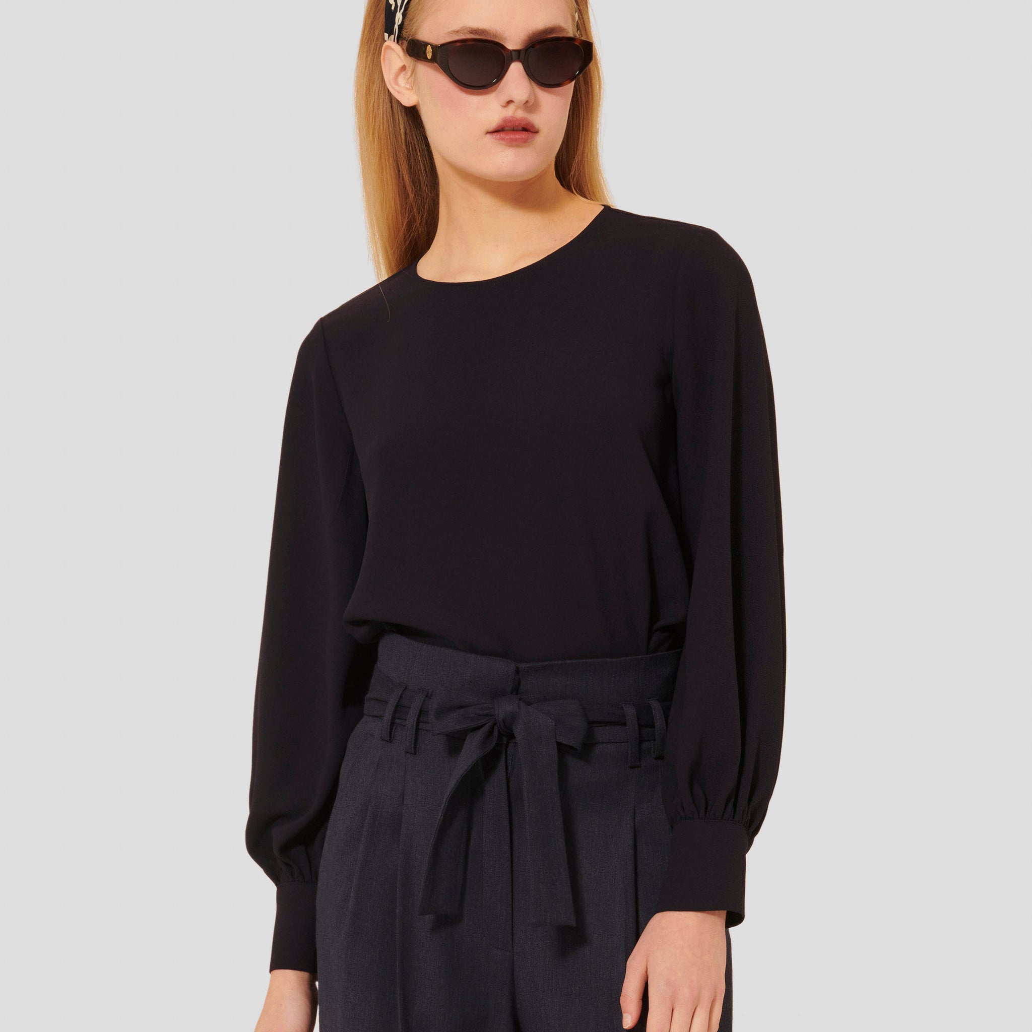 Tacci midnight blue crepe top by Tara Jarmon Lebanon
