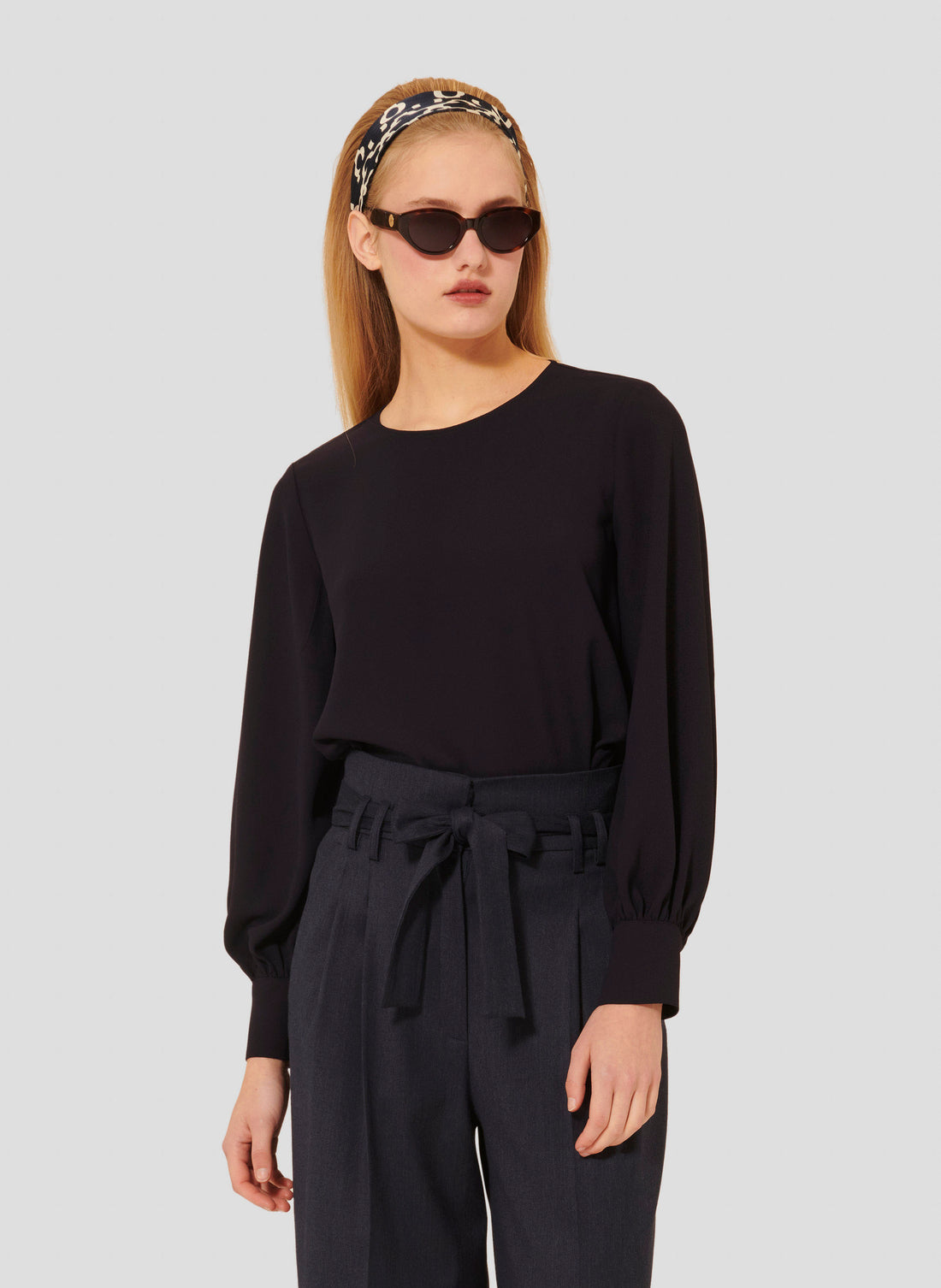Tacci midnight blue crepe top by Tara Jarmon Lebanon