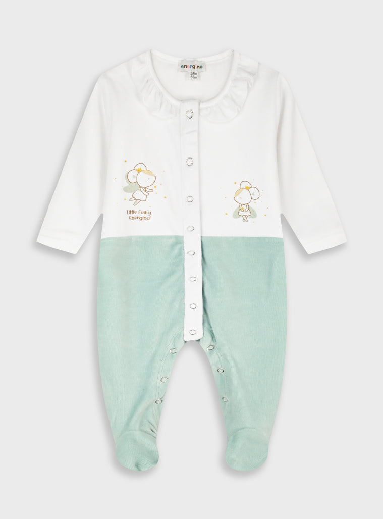 Cotton Blend Girl Romper - Peanut