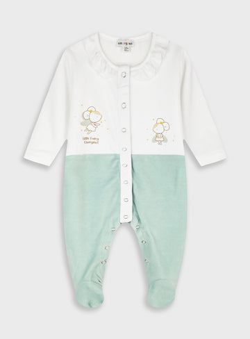 Cotton Blend Girl Romper - Peanut