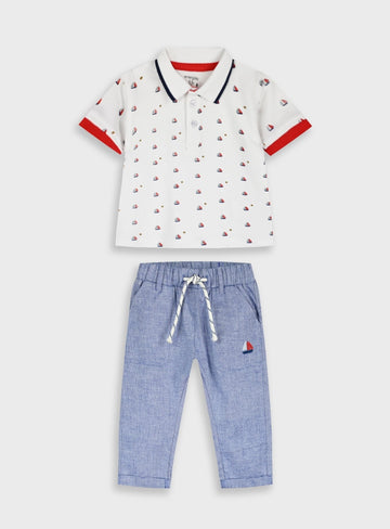 Blue Infant Set(Blouse,Pants) for Boys