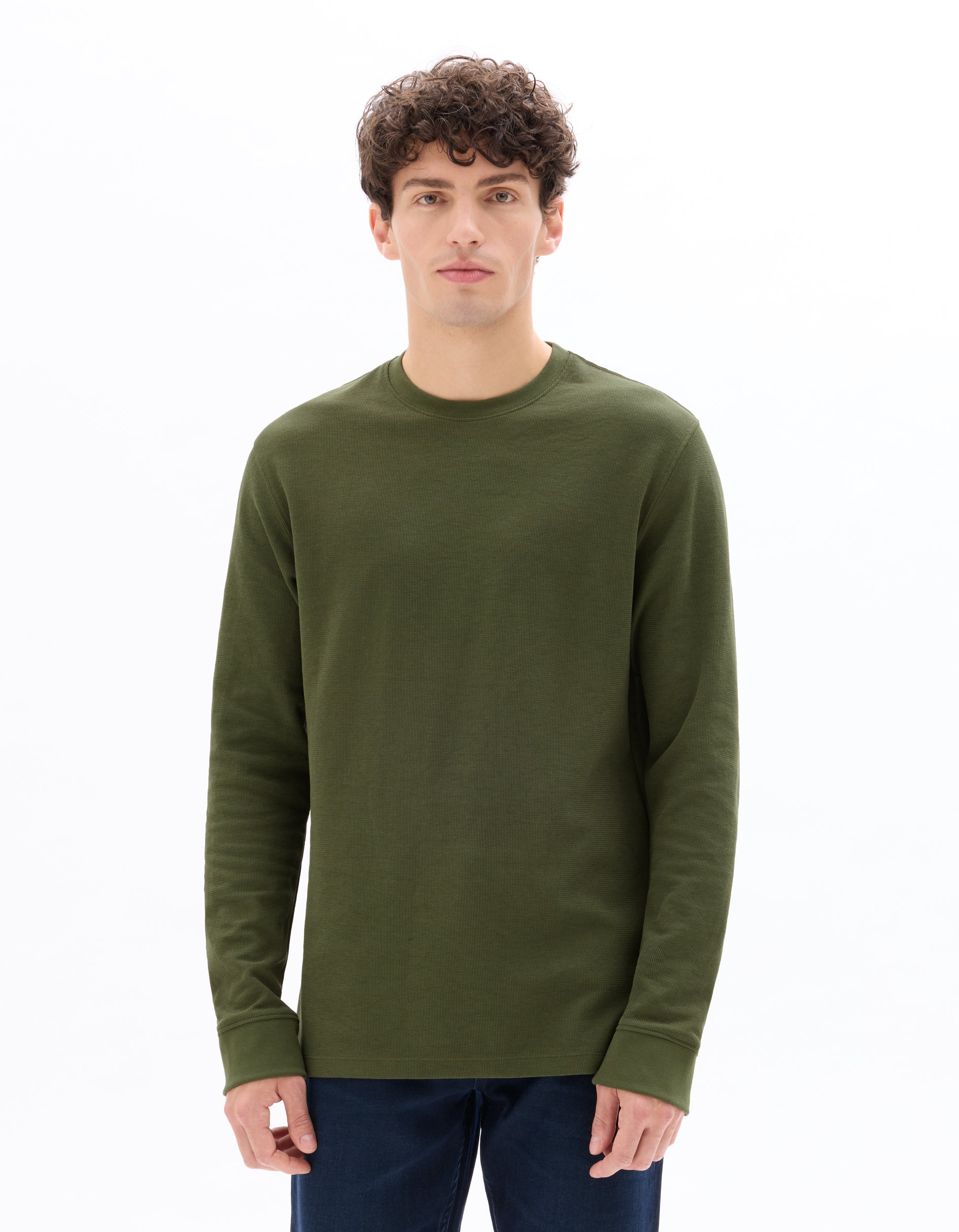 Kaki Moyen Long Sleeves Tshirt - Celio Lebanon