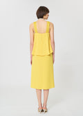 dress in yellow fluid crepe