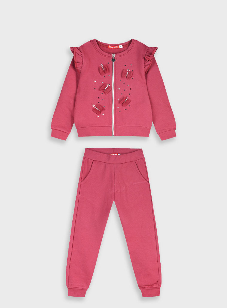 Children's Red Tracksuit(Blouse,Trousers) For Girl
