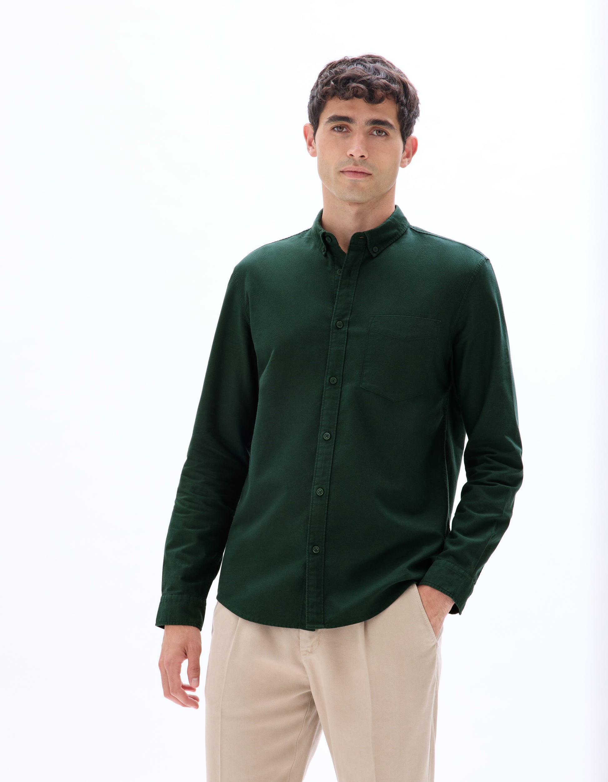 Vert Fonce Long Sleeves Shirt - Celio Lebanon