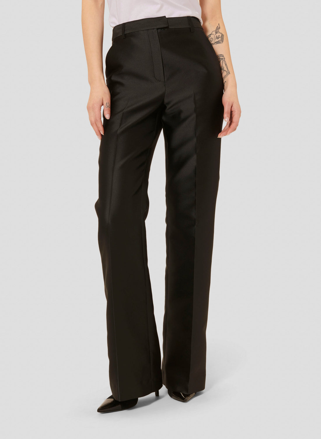 Pitt black satin pants by Tara Jarmon Lebanon