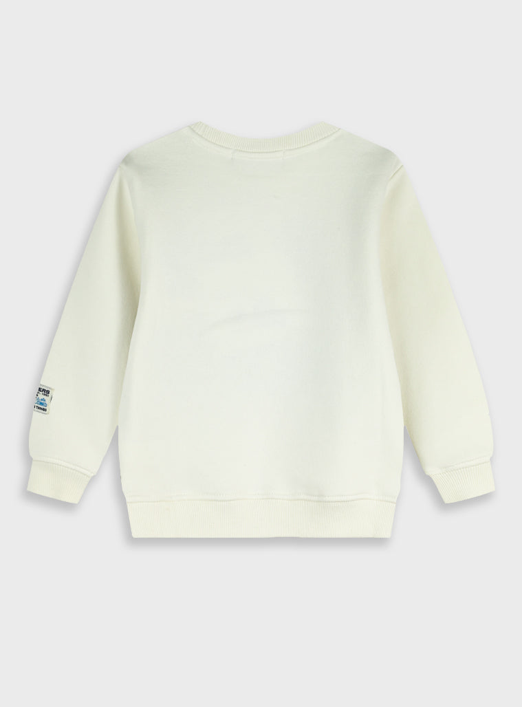Cotton Blend Boy Blouse Sweatshirt - Ecru