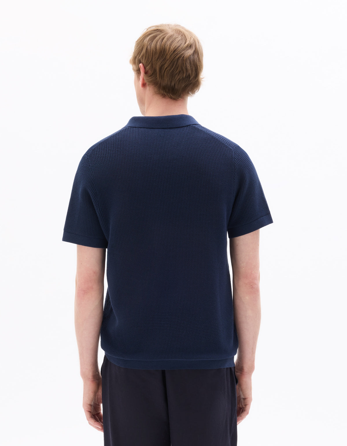 Celio Cotton Short-Sleeved Polo - Navy