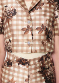 jacket in beige gingham print