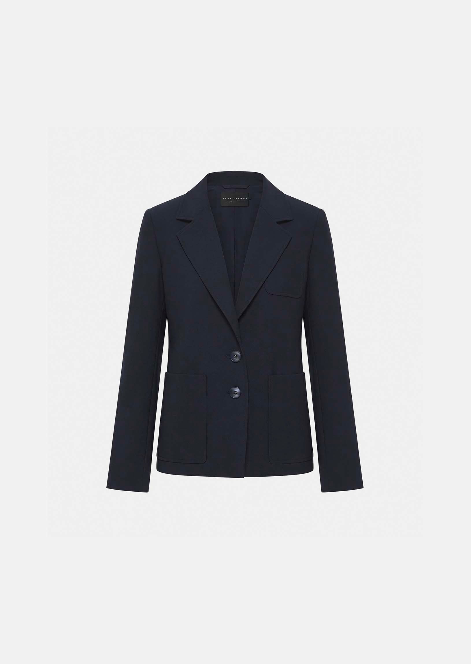 jacket in ecru powder-grain canvas