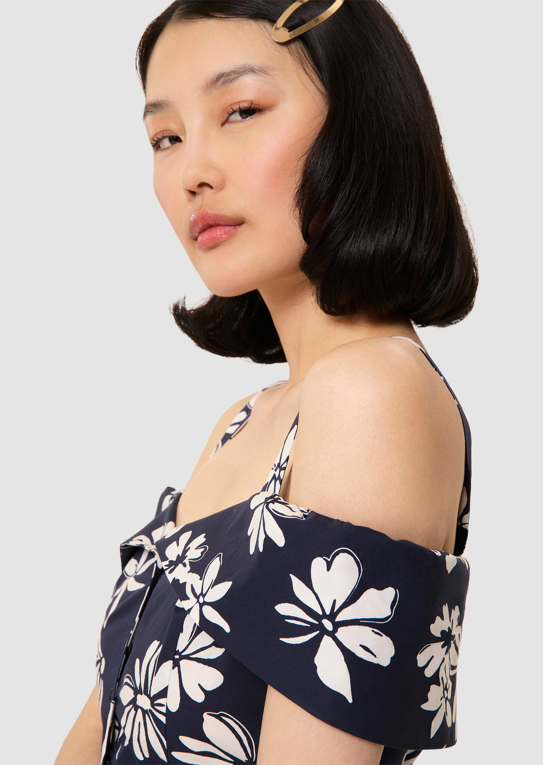 Raquelita midnight blue floral print dress by Tara Jarmon Lebanon