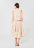 skirt in beige embossed floral pattern