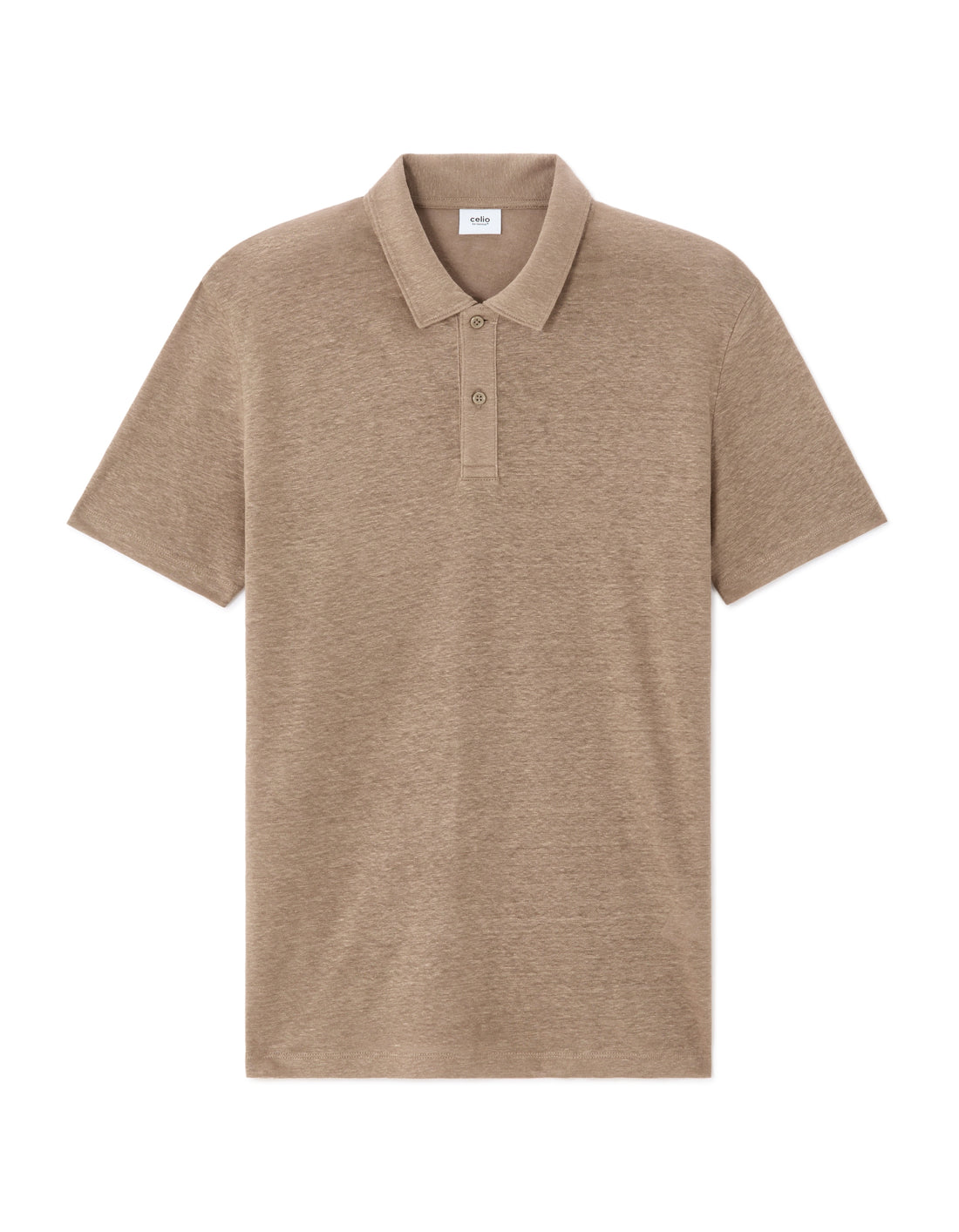 Celio Regular Fit 100% Linen Polo - Beige