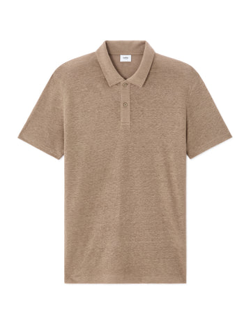 Celio Regular Fit 100% Linen Polo - Beige