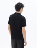 Celio Black Regular Fit 100% Cotton Ribbed Knit Polo - Black