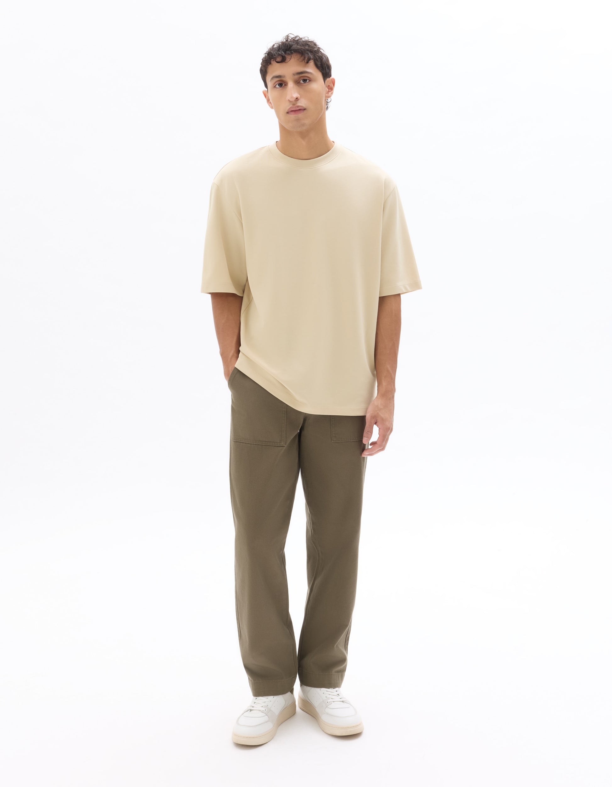 Celio Oversized Crew Neck T-shirt - Beige