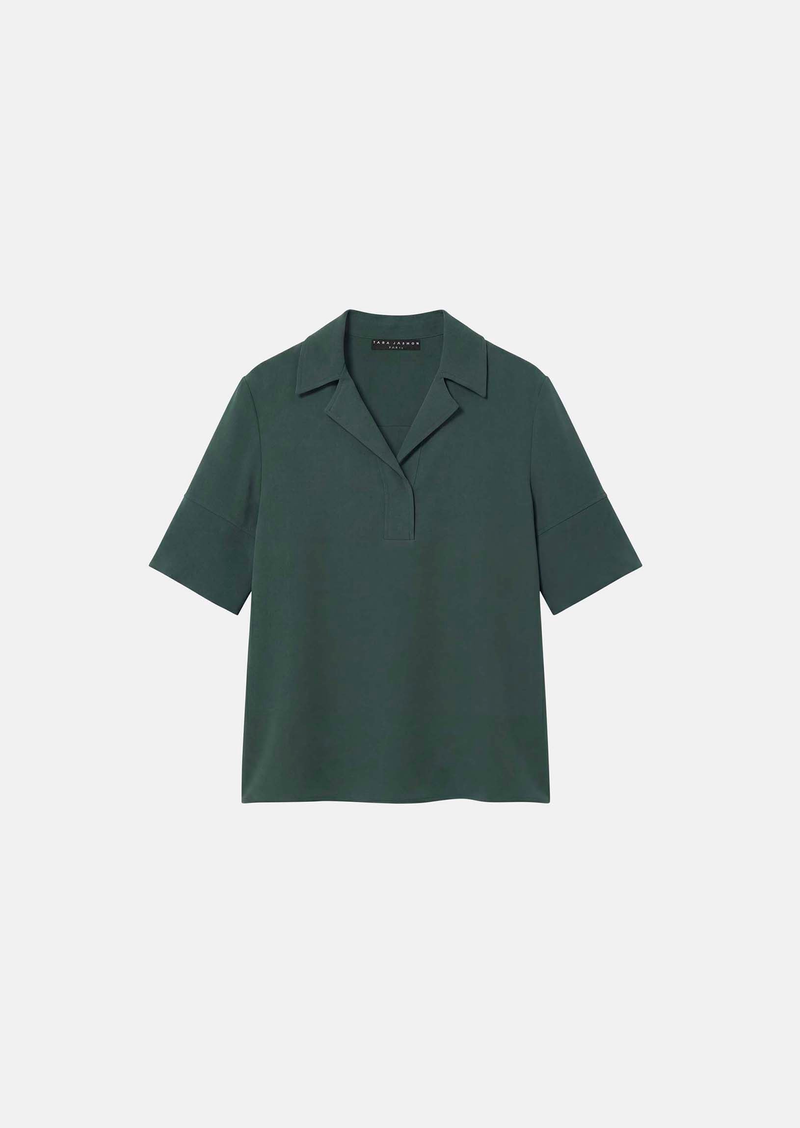 Tony dark green in fluid crepe