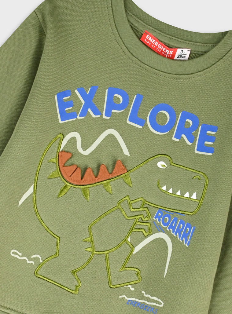 Cotton Boy Blouse Sweatshirt - Khaki