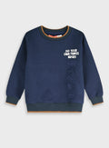 Cotton Blend Boy Blouse Sweatshirt - Navy
