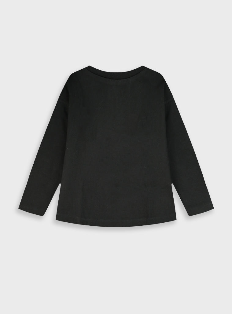 Cotton Girl Blouse - Black