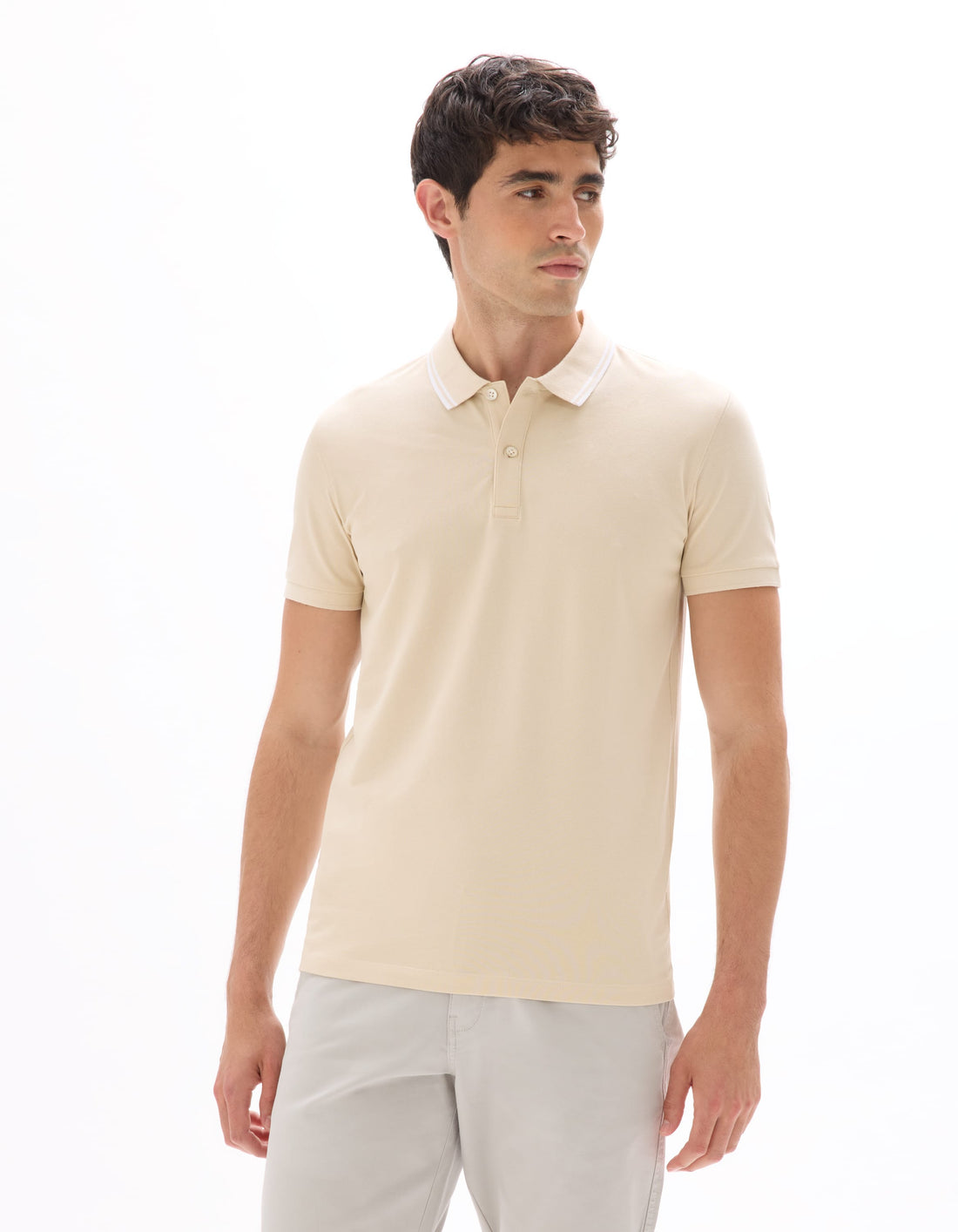 beige Short sleeves Polo