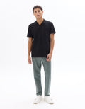 Celio Regular Fit Piqué Polo Shirt with Shark Collar - Black