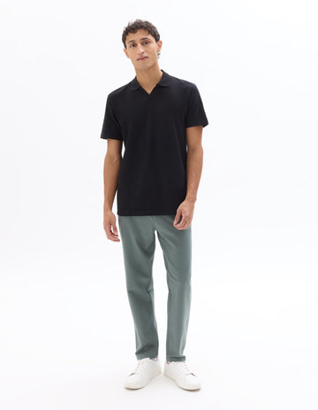 Celio Regular Fit Piqué Polo Shirt with Shark Collar - Black