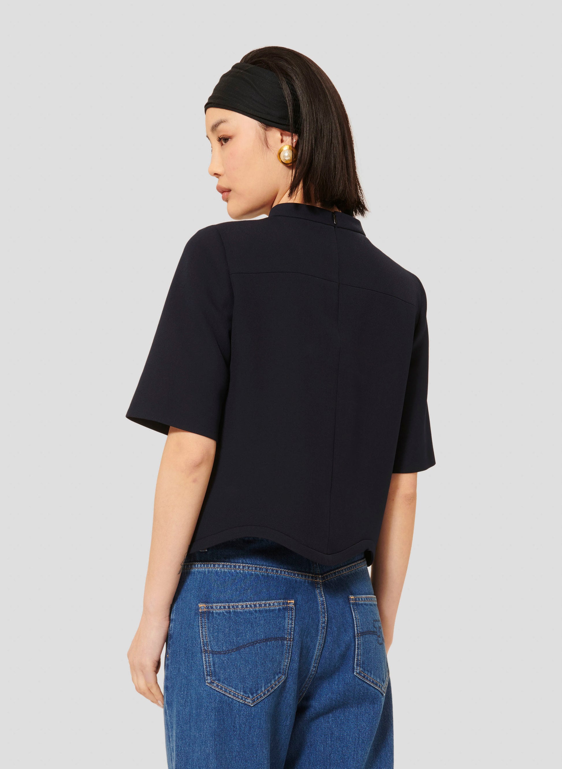 Tilda midnight blue double canvas top by Tara Jarmon Lebanon
