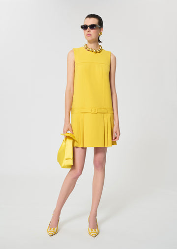 dress in yellow foamy crepe