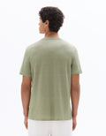 Celio Regular Fit Crew Neck 100% Linen T-shirt - Green